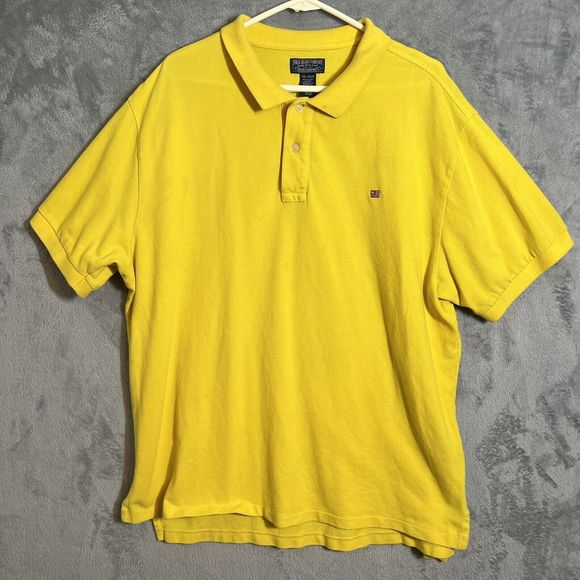 Polo Jeans Co Ralph Lauren Polo Shirt Mens XXL Flag Yellow Short Sleeve Collared - Picture 3 of 9